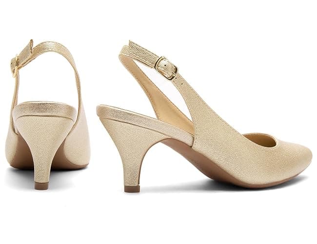 Greatonu Slingback Donna Scarpe Eleganti Decollete con Tacco Medio a Gattino e Punta thumbnail 6