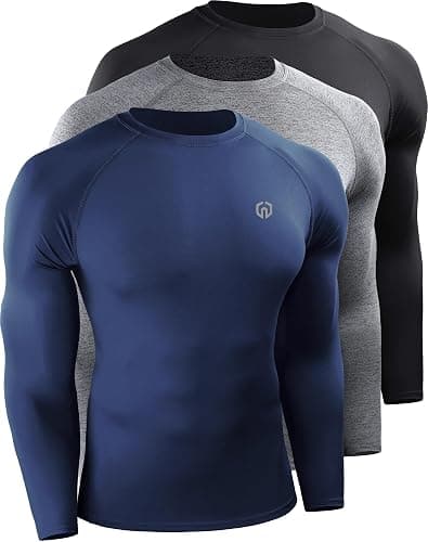 NELEUS Men's 3 Pack Athletic Compression Shirt Running Shirts - Image 1