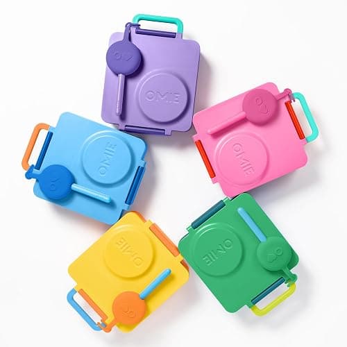 Omie OmieBox Kids Utensils Set with Case - 2 Piece Plastic, Reusable Fork and Spoon Silverware with Pod for Kids (Bubble Pink) thumbnail 7