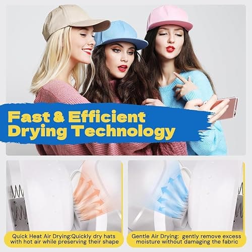 Hat Cleaner, Automatic Hat Steam Cleaner, Hat Shaper, All in One Hat Care Machine, Steam Cleaning & Ironing and Fast Drying for Baseball Caps, Bucket Hats, Felt Hats thumbnail 5