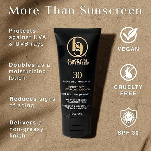 Black Girl Sunscreen SPF 30 for the Face & Body - Moisturizing Sun Protection, SPF 30, Sun Lotion for Women, Ultra Sheer, Travel Size, No White Cast for Melanin Rich Skin - 2 fl oz thumbnail 3