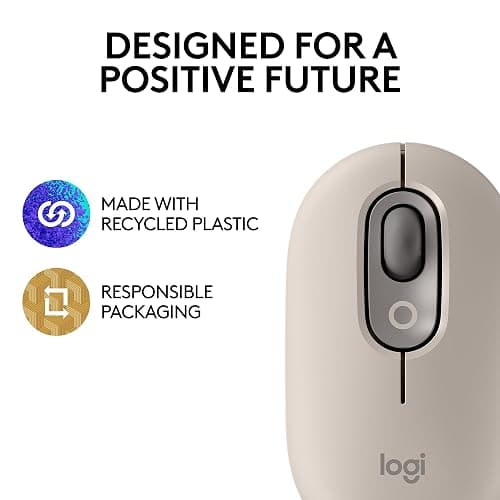 Logitech POP Mouse, Wireless Mouse with Customizable Emojis, SilentTouch Technology, Precision/Speed Scroll, Compact Design, Bluetooth, Multi-Device, OS Compatible - Mist thumbnail 5