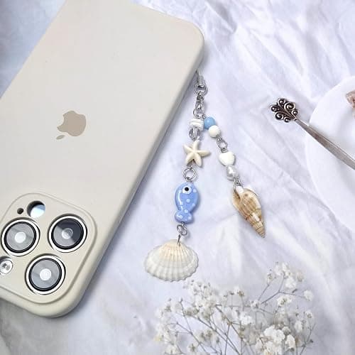 Nalefow 2PCS Cute Phone Charms Aesthetic Y2k Pink Guitar Strawberry Star Phone Straps Key Chains for Keys Bags Camera thumbnail 3