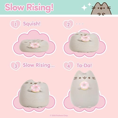 Hamee Pusheen Cat Slow Rising Cute Jumbo Squishy Toy (Bread Scented, 6.3 inch) [Birthday Gift Bags, Party Favors, Gift Basket Filler, Stress Relief Toys] - Pusheen with Donut thumbnail 5