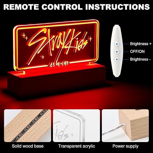 X9H8N9 Stray LED Night Light 7 Colors Adjustable Room Decor Lamp Skz Merch for Stay Fans Birthday Gifts thumbnail 3