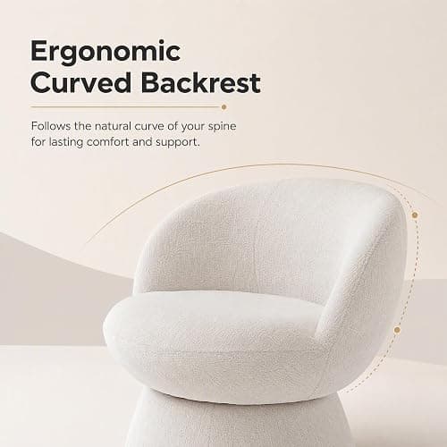  White Swivel Vanity Chair  thumbnail 6