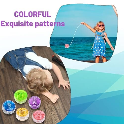 6 Piece Yoyo Set, light Up Yoyo for Beginners,, Magic Yoyos Suitable for Party Favors Birthday Gifts and Outdoor Games thumbnail 6