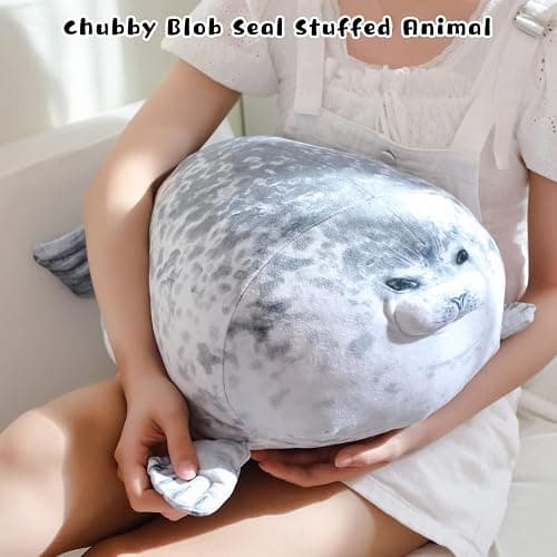 TOYSYM Chubby Blob Seal Pillow Cute Seal Plush with 4 Baby Plushies in Her Tummy, Soft Cotton Stuffed Animals Toy Gifts for Kids thumbnail 6