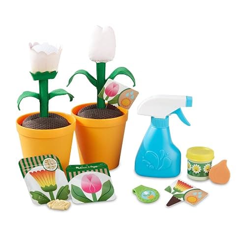 Melissa & Doug Let’s Explore Flower Gardening Play Set with Color-Changing Flowers (16 Pieces) - Image 1