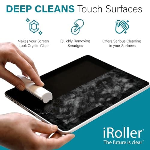 Screen Cleaner by iRoller - No Need for Spray or Wipes - Liquid Free iPad Screen Cleaner Roller Tool - Washable & Reusable - Phone Screen Cleaner Ideal for iPhone, Laptop, Computer Touchscreen - 3.5" thumbnail 4