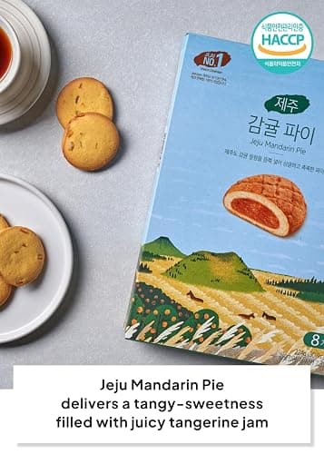Korean Food JEKISS Jeju Island Tangerine Pie (7.90oz, 8ea) from Jeju Island, Korean Dessert, Korean Snack, gift from Korea, Individually packed thumbnail 3