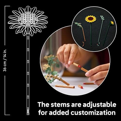 LEGO Botanicals Sunflower Bouquet Building Set for Adults, Ages 18+ - Artificial Flowers for Home Office, Bedroom or Desk Decor - Gifts for Women & Men - 11502 thumbnail 6