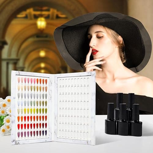 Acycoin2A 160 Colors Nail Color Display Book Gel Polish Swatch Chart Salon Tools Diy Art Showing Shelf Coloring Board with 240 Nail Tips and Number Sticker Label (A) thumbnail 8