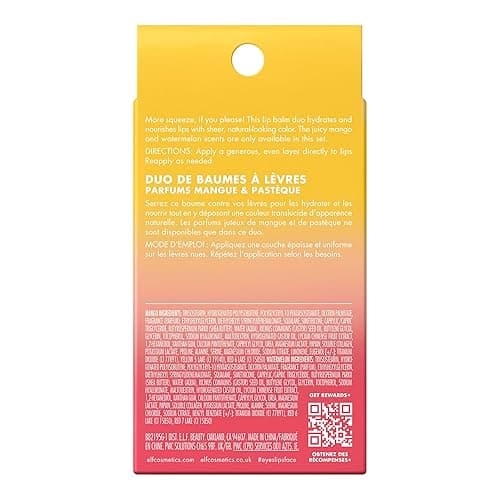 e.l.f. Squeeze Me More Lip Balm Duo, Moisturizing Balm For A Sheer Tint Of Color, Made With Hyaluronic Acid, Vegan & Cruelty-Free, Mango & Watermelon thumbnail 8
