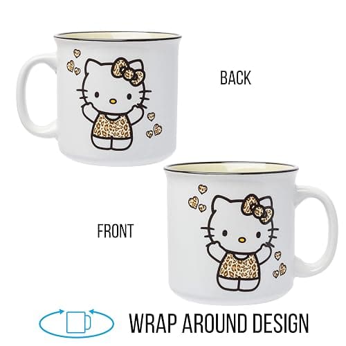 Silver Buffalo Sanrio Hello Kitty Leopard Outfit Ceramic Camper Mug, 20 Ounces thumbnail 6