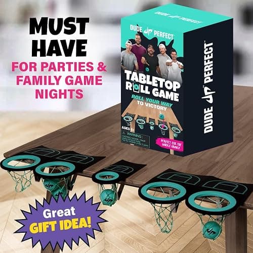 Dude Perfect Sticky Tic Tac Toe & Tabletop Roll Set | Indoor & Outdoor Games, Perfect Fun for Family Game Night & Parties, Birthday for Children, Kids & Adults | Ages 4+ & 6+ thumbnail 6
