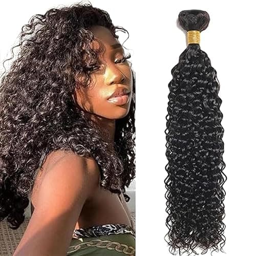 Tuheerst Water Wave Human Hair Bundles 1B Natural Black Menschliches Haar Human Hair Extensions Unprocessed Echthaar Tressen Double Weft Remy Hair for Woman 12 Inch - Image 1