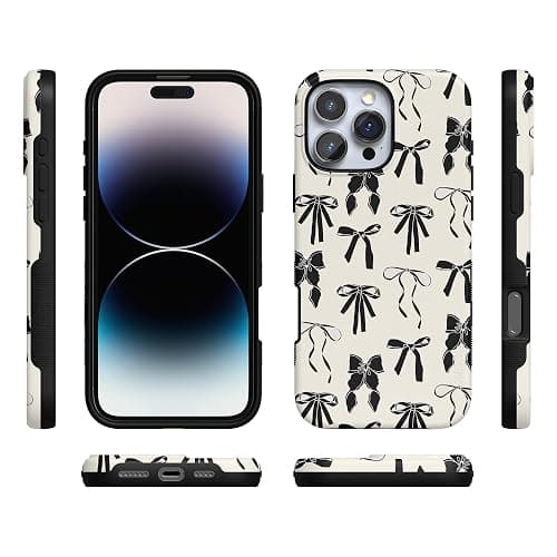 Casely iPhone 16 Pro Case | Goth Girlie | Black Bows Coquette | Compatible with MagSafe | Bold Protective Case Design thumbnail 9