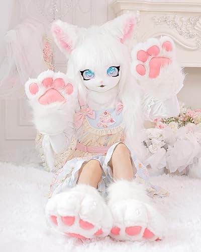 ZFKJERS Cosplay Animal Cat Plastic Claws for Fursuit Feet Paw Shoes Furry Paw Slippers Adults Costume Accessories Set thumbnail 6