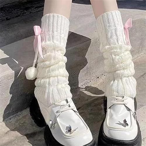 RWYBEIW Y2k Lolita Ankle Leg Warmers for Women Cable Knit Long Socks Harajuku Kawaii Ankle Boot Socks Winter Ankle Warmers thumbnail 4
