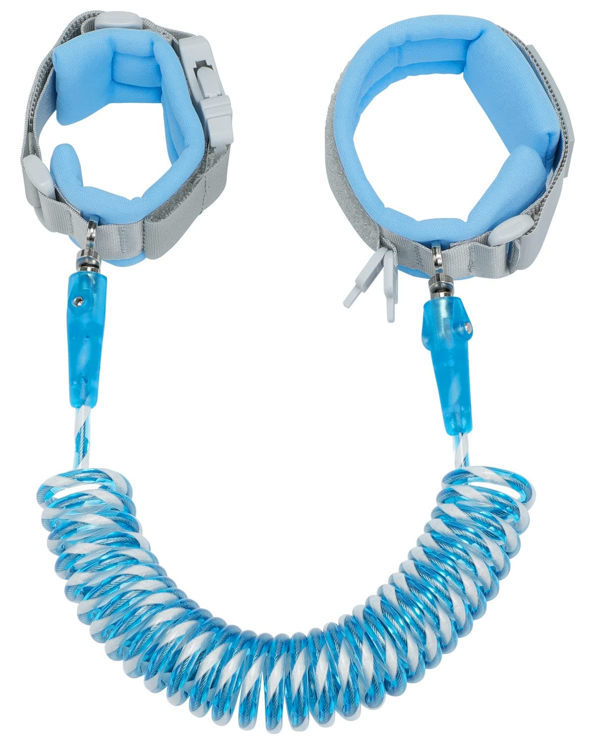 Dr.meter Kids Leash for Toddler, Reflective Anti Lost Wrist Link with Key & Lock, 8.2ft Safety Wristband Child Walking Harness for Supermarket Mall Airport Amusement Park Zoo Travel, Blue - Image 1