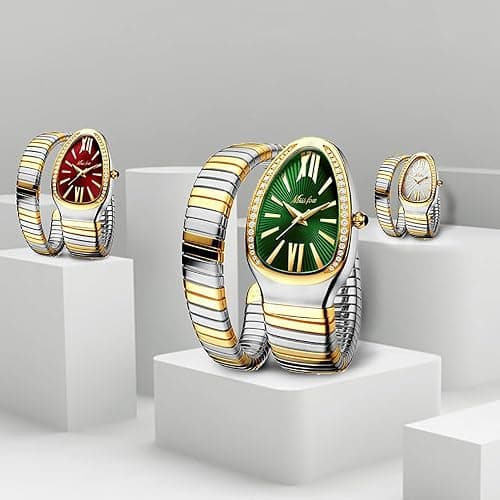 YLSZHYR Montre bracelet en forme de serpent pour femme, montre serpent en argent pour femme, montre bracelet en forme de serpent, montre bracelet pour femme, pour la Saint-Valentin, la fête des mères thumbnail 9