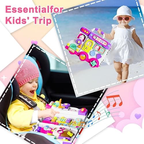 Montessori Busy Board for 1-2 Year Old Girl Gift,Musical Toys for Toddlers 1-3 Year,Educational Fine Motor Baby Toys for 12 18 Months,Perfect for Preschool or Travel,Birthday Gift for 1+Year Old Girl thumbnail 6