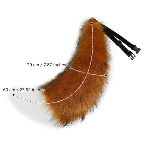 COSYEARS Faux Fur Furry Cat Ears Headband and Fox Wolf Tail Plush Cosplay Costume Accessories Set Halloween Parties thumbnail 3