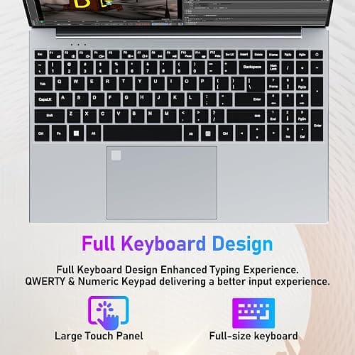 2025 Gaming Laptop,15.6 Inch Laptop Computer, Win 11 Pro Laptops N95 Processor (Up to 3.4GHz) 16GB 512GB SSD, Laptops Gamer 180 Angle Opening Backlit Keyboard Fingerprint Unlock FHD IPS 1920 * 1080 thumbnail 6