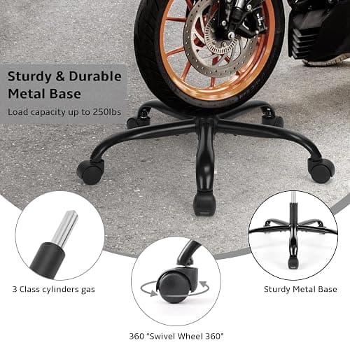 NEWBULIG Armless Small Office Desk Chair with Low Back Lumbar Support, PU Leather Computer Vanity Chair with 360° Swivel Rolling Wheels, Height Adjustable Task Chair for Small Space, White thumbnail 7