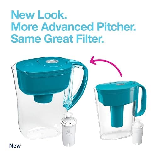 Brita Metro Water Filter Pitcher with SmartLight Change Indicator, BPA-Free, Replaces 1,800 Plastic Water Bottles a Year, Lasts Two Months, Includes 1 Filter, Small - 6-Cup Capacity, Turquoise thumbnail 2