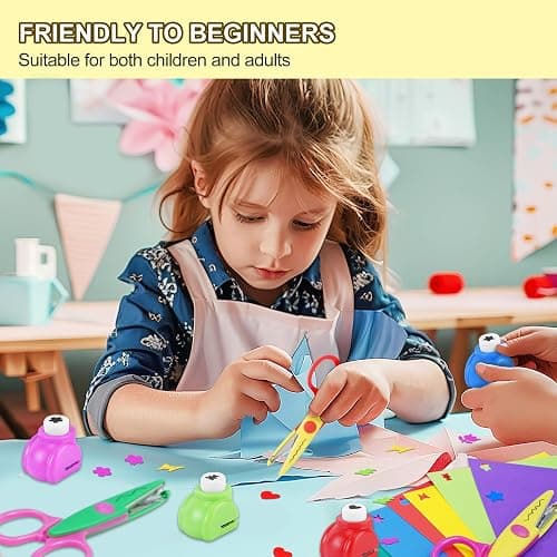 UCEC 42 Pack Craft Scissors Decorative Edge, Hole Punch Shapes Craft, Cardstock Paper for DIY Art, Crafts, Scrapbook, Card Making, School Supplies thumbnail 2