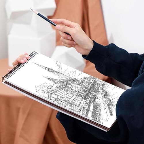 Crehatos 9" x 12" Sketch Book, Top Spiral Bound Sketch Pad, 100 Sheets 68lb/100gsm Drawing Paper, 1 Pack thumbnail 2