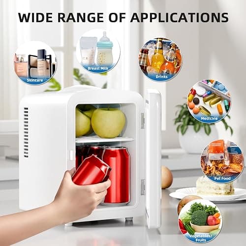 Electactic Compact Refrigerator, Portable Mini Fridge, Skin Care 4L Capacity/6 Cans, for Bedroom, Car, Office & Dorm, Small Cooler for Cosmetics, Beverage and Food, White thumbnail 4