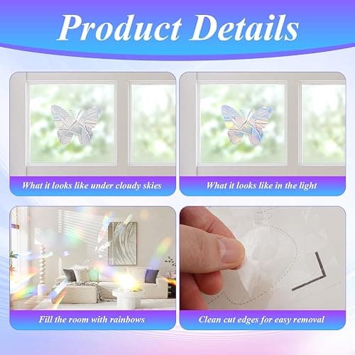 31 Pièces Suncatcher Sticker, Rainbow Prism Autocollant En Verre, Anti Collision Arc-En-Ciel Fenêtre, Diamètres Variés, Anti-Collision Statique Arc-En-Ciel, Décoration Lumineuse Pour Maison, Bureau thumbnail 5