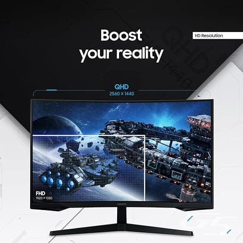 SAMSUNG 32" Odyssey G55C Series QHD 1000R Curved Gaming Monitor, 1ms(MPRT), HDR10, 165Hz, AMD Radeon FreeSync, Eye Care, Glare Free, Sharp Resolution LS32CG550ENXZA thumbnail 3