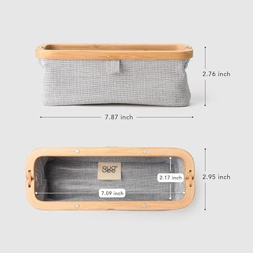 GUDEE UROKI Pen Case Pencil Pouch Lightweight and Spacious with Bamboo Frame Magnetic Opening for Organizing Stationary Office Supply 7.8x2.9.x2.7 inch Men and Women Infinity Blue thumbnail 3