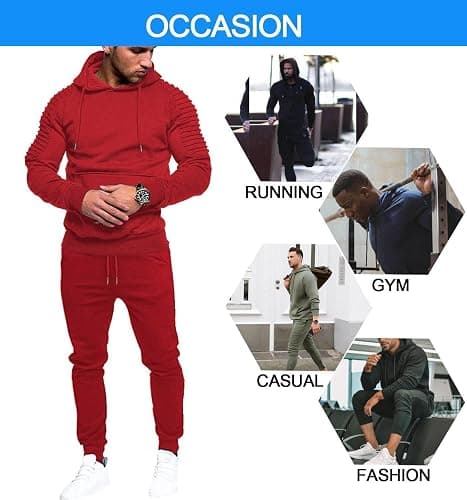 COOFANDY Men's Tracksuit 2 Piece Hoodie Sweatsuit Sets Casual Jogging Athletic Suits thumbnail 4