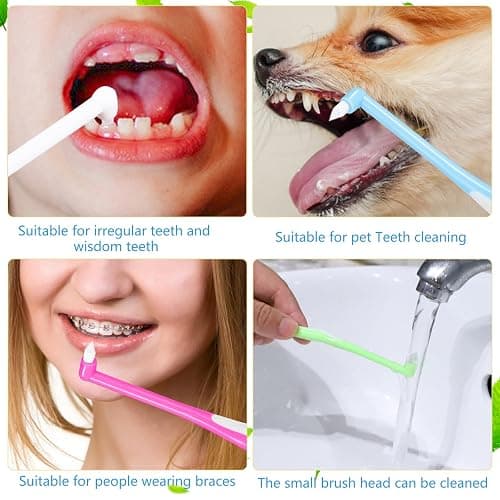 lanjue 8 Pieces End Tuft Toothbrush with Cover, Soft Interdental Brushes Tapered Brush Braces Toothbrush for Orthodontic Braces Detail Cleaning(Blue/Green/Rose Red/White) thumbnail 4