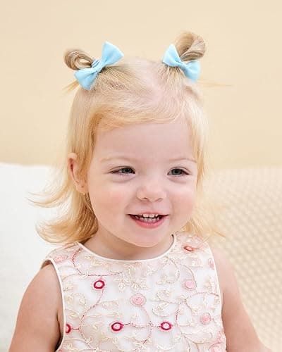40PCS 2 Inches Baby Girls Hair Bows Ties Mini Boutique Elastic Hair Rubber Ribbon Hair Band Accessories for Kids Toddlers Infants (40 PCS), Multi-colored thumbnail 4