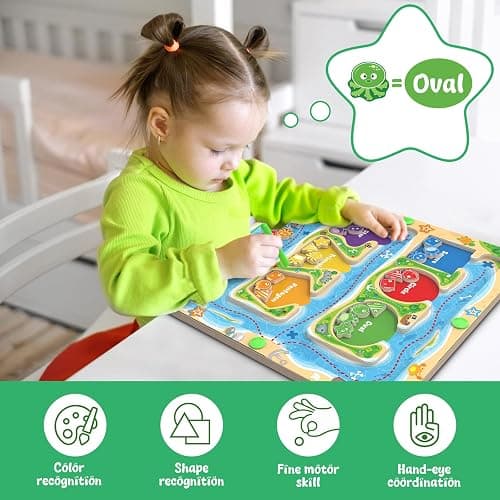 MTYOKILN Magnetic Color & Shape Maze - Montessori Toys for 3 4 5 Year Old, Color and Shape Sorting Toy, Montessori Toys for Kids Boys Girls Gifts Ages3+, Preschool Learning Activities thumbnail 6