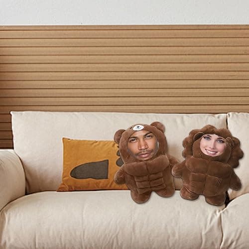 Personalized Muscle Bear Plush Toy, Customizable Your Face Photo Plush Toy - Fun Toy (11.8-19.6 inches) thumbnail 6