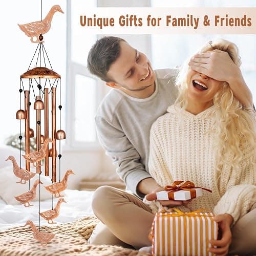 GDNSFIT Duck Wind Chimes for Outside, Metal Windchimes Outdoors, Duck Gifts for Women/Men, Memorial/Birthday Gifts, Garden Decor for Outside, Patio or Yard, Durable Chimes for Outdoors thumbnail 5
