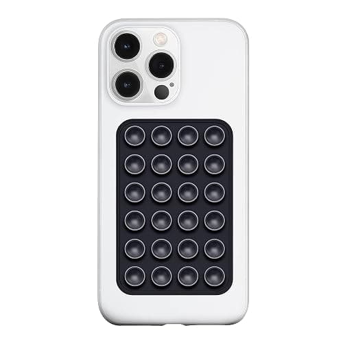 LvShuLiangPin Anteel Silicone Suction Phone Case Mount, Silicon Adhesive Phone Accessory for Smartphones, Hands-Free Mirror Shower Phone Holder for Selfies, Tiktok Videos (Black) - Image 1