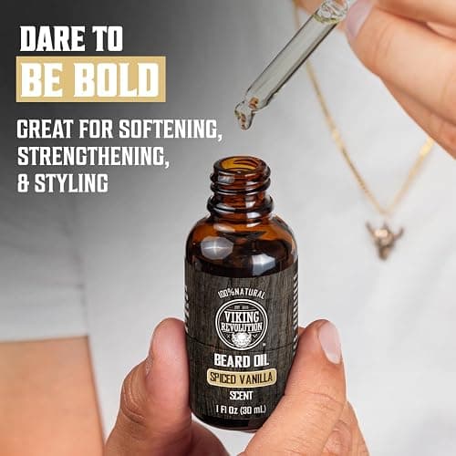 Viking Revolution - Ultimate Beard Kit Spiced Vanilla - Beard Grooming Kit for Men with Beard Brush, Beard Comb, Beard Balm, Beard Oil, Beard and Moustache Scissors - Husband Gifts for Men thumbnail 2