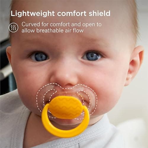 Smilo Baby Pacifier with Orthodontic Design for Healthy Dental Development - Stage 2 for Babies 3-9 Months - Pack of 3X 100% Silicone Pacifiers BPA Free - Glow-in-The-Dark thumbnail 6
