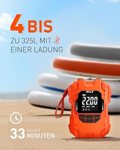 GICLE Sup Pumpe Akku,Tragbare 22PSI Inflator Sup Pumpe Elektrisch 12V DC Auto-Off 36W Typ C Inflator und Deflation Geeignet für aufblasbare Paddle Board,Portable Boot,Wasser Sport thumbnail 2