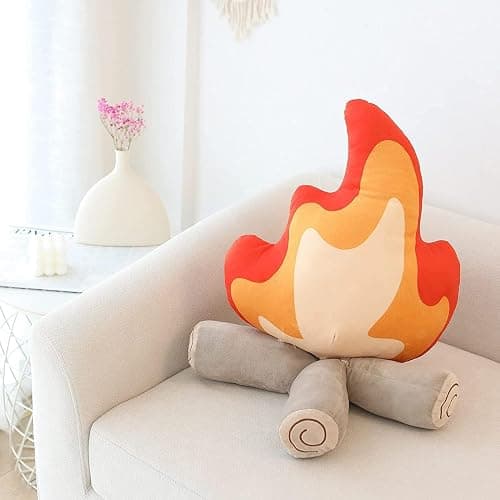 EASELR WeightedPlush Funny Campfire Plush Toys, Soft Simulation Bonfire Stuffed Plushies Doll Fake Fire Firewood Plush Pillow for Outdoor Camping Room Decor Kids Pleasantly Surprised Gifts - Image 1