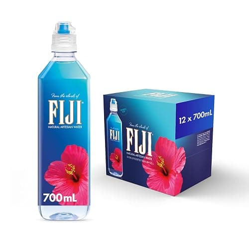 FIJI Natural Artesian Bottled Water 700mL / 23.7 Fl Ounce (Pack of 12) - Sports Cap - 100% Natural Electrolytes - Image 1