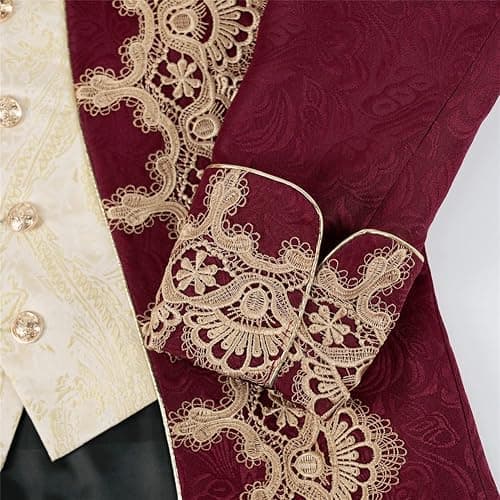 Crubelon Men Steampunk Medieval Jacket Gothic Victorian Frock Coat Uniform thumbnail 6